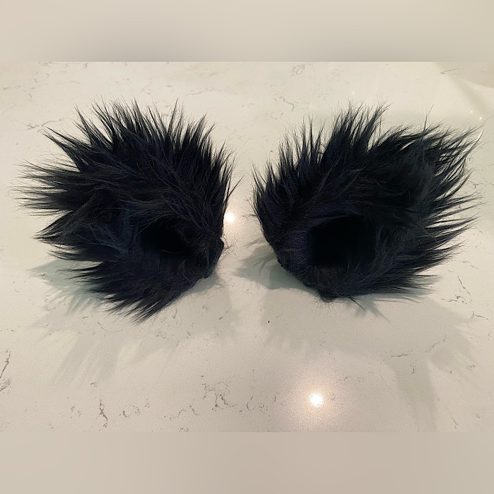 Big Black Clip-in Cat Ears for Events, Cosplay, Festivals